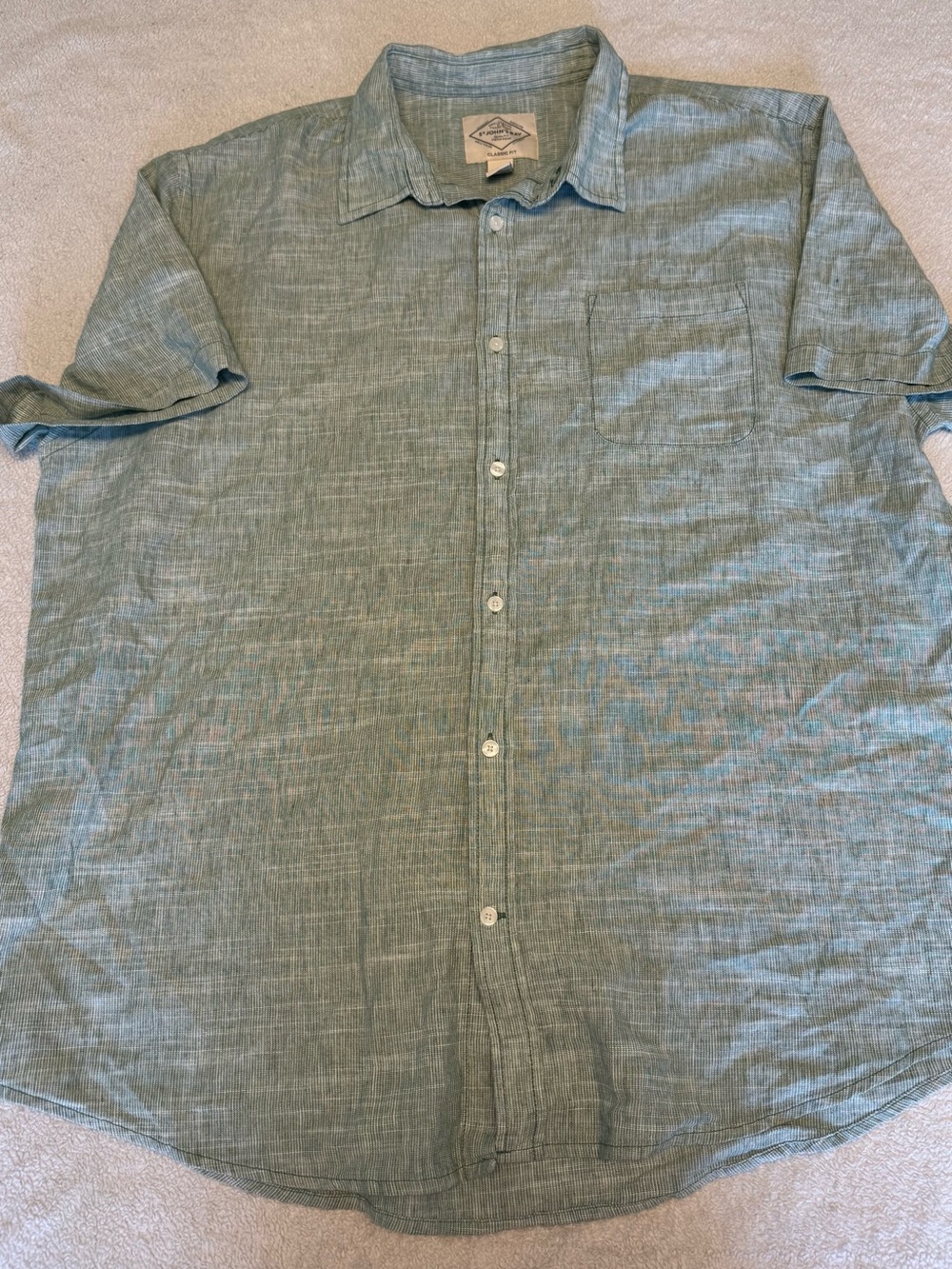 St. John's Bay Light Green Short-Sleeve Button-Down Shirt